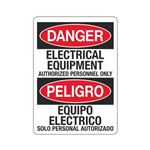 Danger Electrical Equipment Authorized Personnel/Bilingual